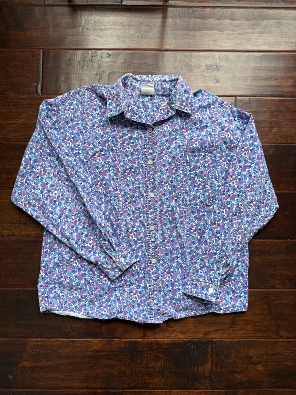 Vintage Floral Button-Up Shirt Made in Canada 90s Cottagecore